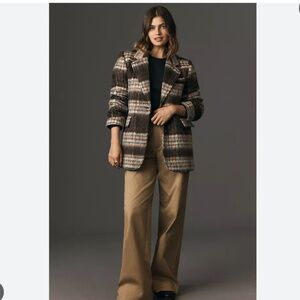 Anthropologie Maeve Brushed Plaid Blazer, size Medium